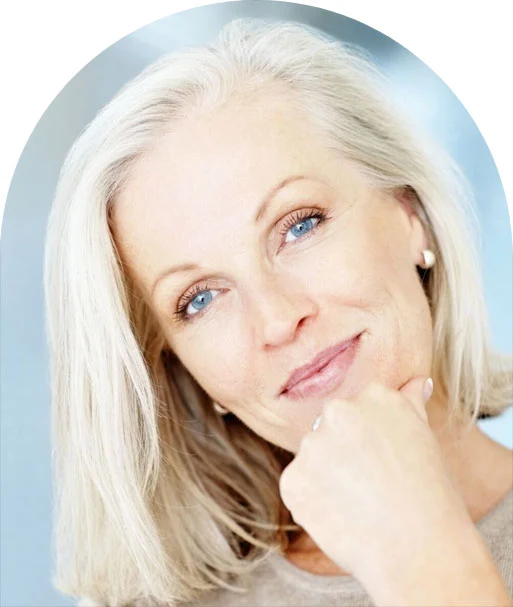 A close-up of a smiling woman