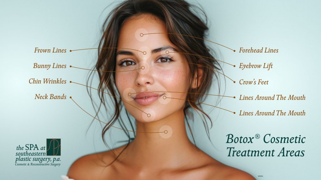 Diagram showing BOTOX treatment areas