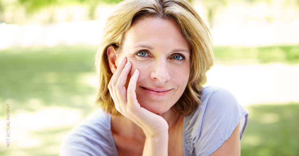 Woman after laser skin rejuvenation. (Model)