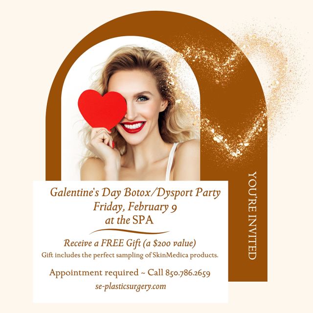 Unlock Your Best Skin Yet this February ❤️
Join Us on Friday, February 9 for our Galentine’s @BOTOX & @DYSPORT Party at the SPA at Southeastern Plastic Surgery! Appointment Required ❤️ Call 850-786-2659 to RSVP today!

Attendees will receive a FREE gift to include the perfect sampling of @SkinMedica products – valued up to $200. SkinMedica skincare products help to enhance in-office treatments and procedures to maintain your glow ✨
#expertisematters 
#injectors 
#botox 
#Dysport
#thespaatsps 
#valentines 
#galentinesSPS 
#tallahassee 
#esthetician 
#medicalspa 
#expertisematters 
#agedefyingskincare 
#skinmedica