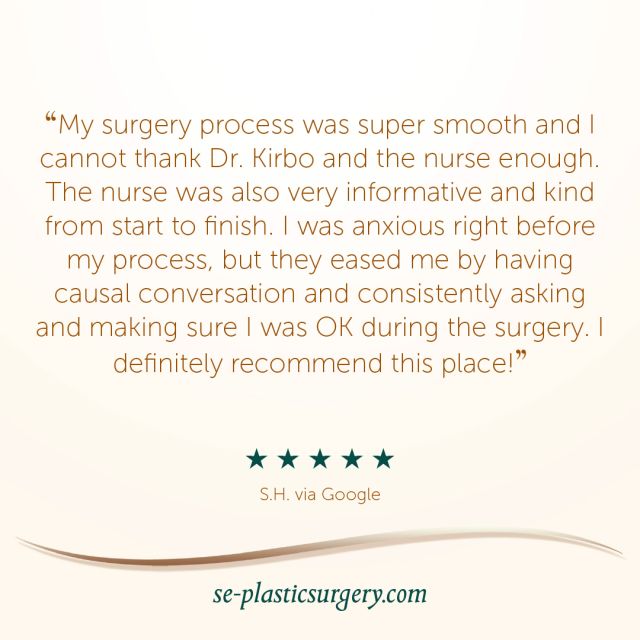 Thank you for your kind words and feedback.
We appreciate you and are honored to have your trust for your surgical needs. 

#GratefulPatients 
#expertisematters 
#southeasternplasticsurgery_fl