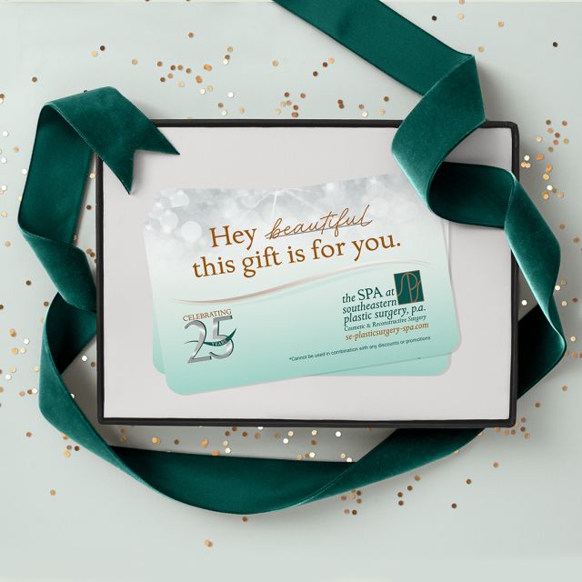 THIS GIFT IS FOR YOU. 

Pre-plan for your SPA services and "bank" your discount and dollars with our LIMITED TIME 25th Anniversary SPA Gift Card. 😍 that can be used for INJECTABLES, PRODUCTS and ALL SPA SERVICES👍💫

THIS IS HOW IT WORKS. Every 25th Anniversary SPA Gift Card purchased will receive a 20% off during this limited online sale. 

Example:
✨$100 Gift Card will only cost $80
✨$1000 Gift Card will only cost $800
✨$3000 Gift Card will only cost $2400

'Bank' your bucks on your 25th Anniversary SPA Gift Card and use the FULL FACE value of the your Gift Card to purchase any SPA services, products and Injectables. 

THIS GIFT IS FOR YOU.