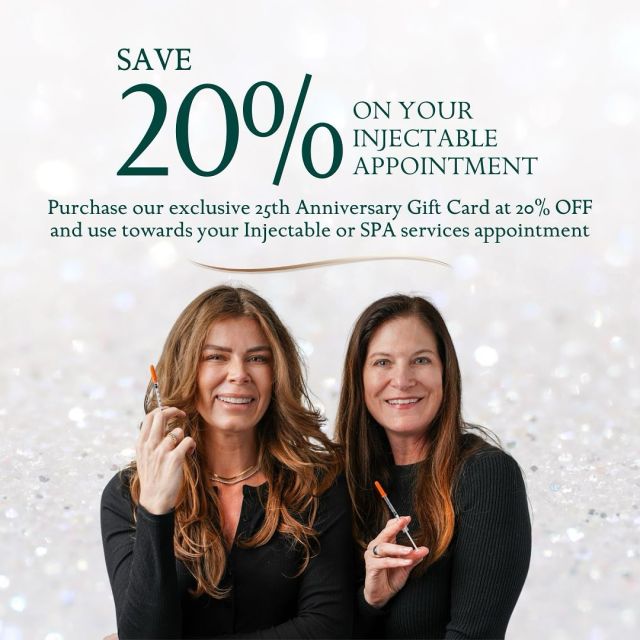 THIS GIFT IS FOR YOU.

Pre-plan for your SPA services and “bank” your discount and dollars with our LIMITED TIME 25th Anniversary SPA Gift Card. & that can be used for INJECTABLES, PRODUCTS and ALL SPA SERVICES

THIS IS HOW IT WORKS:

Every 25th Anniversary SPA Gift Card purchased will receive a 20% off during this limited online sale.

Example:
✨ $100 Gift Card will only cost $80
✨ $1000 Gift Card will only cost $800
✨ $3000 Gift Card will only cost $2400

‘Bank’ your bucks on your 25th Anniversary SPA Gift Card and use the FULL FACE value of the your Gift Card to purchase any SPA services, products and Injectables.

Click the link in bio to purchase your 25th Anniversary Gift Card today! 💫

#tallahassee #southeasternplasticsurgery #tallymoms #injectables #floridainjector #specialevent #onlineevent #skincarejunkie #skincaresale #medicalskincare