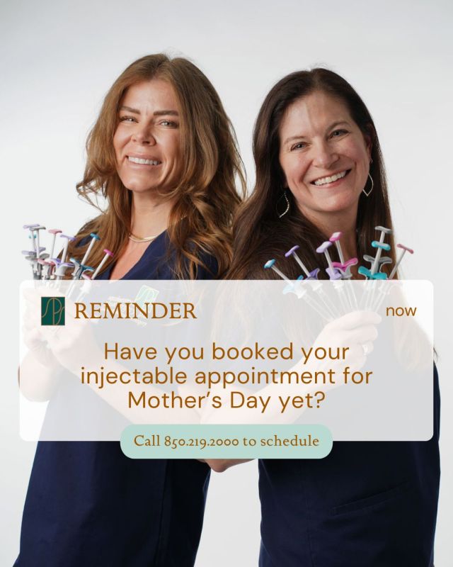 Mother’s Day is just around the corner—have you booked your injectable appointment yet?

Now is the perfect time to schedule, so your results are beautifully settled in time for the occasion.

Looking for a thoughtful gift? Gifting an injectable appointment—or one of our spa services—is a lovely way to treat the moms in your life to something just for them.

📞 Call us at 850.219.2000 to schedule your appointment or purchase a gift.

📍2030 Fleischmann Rd, Tallahassee, FL 32308

#tallahasseemedspa #tallahasseeinjectables #tallahasseemoms #northfloridamedspa #southgeorgiamedspa #tallahasseebeauty #tallahasseebotox #tallylife #northfloridaaesthetics