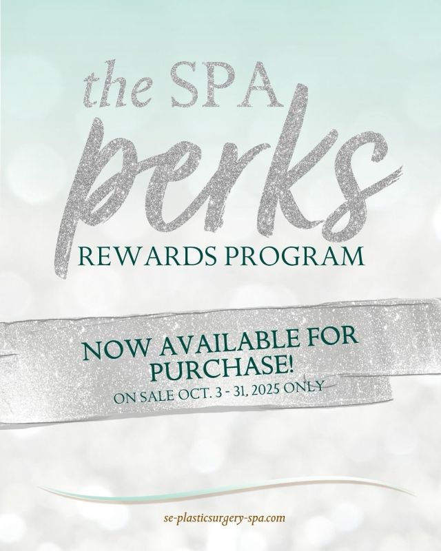 🌟SPA PERKS ARE LIVE🌟

The SPA PERKS Program is Back and Better! ✨
SPA PERKS Gift Cards are available for a limited time only. Click the link in bio to order yours today!

If purchased before our Celebration event, your Perks gift card will be available for pickup during our 25th Anniversary Celebration on October 16 from 4 to 7:30pm. PLUS, you will receive a special gift bag of our favorite products and exclusive discounts just for you!

Don’t forget to save the date and celebrate 25 years of Southeastern Plastic Surgery with us. We can’t wait to see you there! 🎉