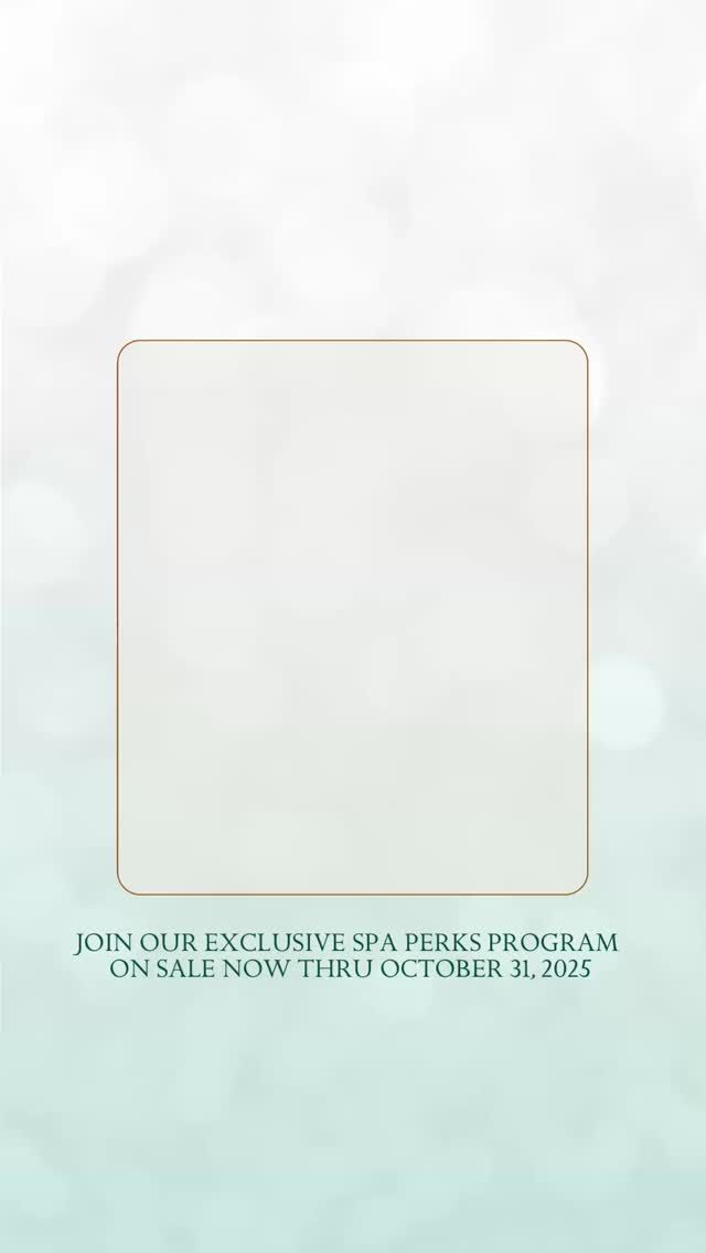 Have you joined our exclusive PERKS Program yet? Only one week left to join! ✨

To enroll, purchase a $3,000 PERKS gift card now thru October 31 that can be used toward any spa services, treatments or products.

PERKS gift cards CAN be combined with all other discounts and promotions and PERKS gift cards never expire. 

Visit the link in bio to learn more a get yours today!