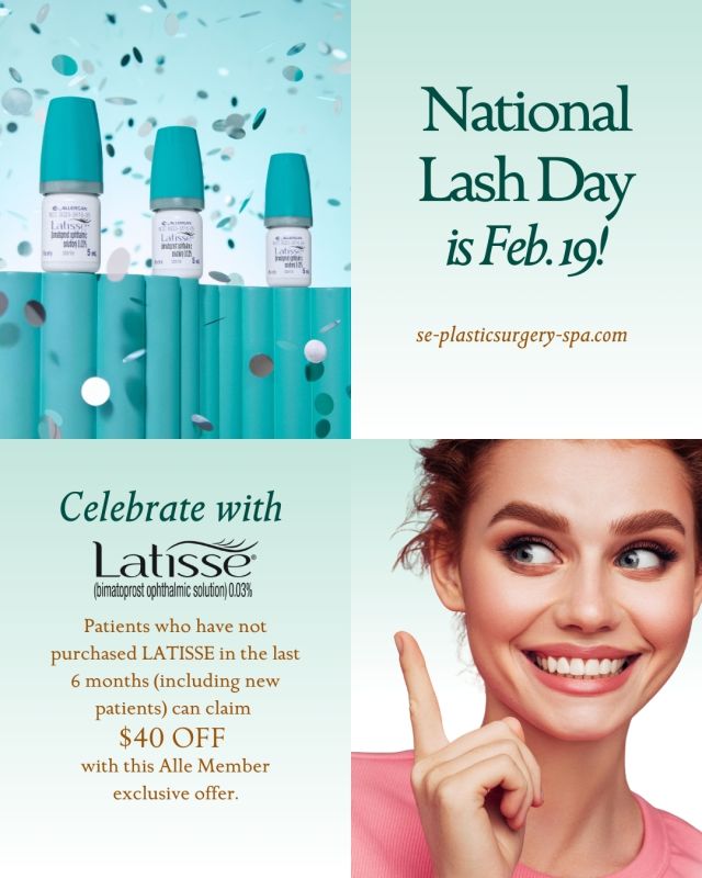 Happy National Lash Day ✨ 
Celebrate with $40 OFF LATISSE® for a limited time. Longer, fuller lashes start here 💕
Each year National Lash Day on February 19th promotes the love and need for true and false eyelashes. The day offers an opportunity to explore the benefits and fashion of lashes. 

#NationalLashDay
Each year National Lash Day on February 19th promotes the love and need for true and false eyelashes. The day offers an opportunity to explore the benefits and fashion of lashes. 
✔Eyelashes are a staple item for every makeup look and beauty enthusiast. 
✔Lashes have always been known to make your eyes pop and stand out from the crowd. 
✔As important as how they make us look, they also help keep dirt or substances from entering the eye and aid in preventing infections.
 ✔Another important benefit eyelashes provide is preventing eye moisture from evaporating. 
✔Lashes shade our eyes in a variety of lengths and colors, too. 
Needless to say, eyelashes are a necessity for everyone, at any age. 
#latisse #theSPAatSPS