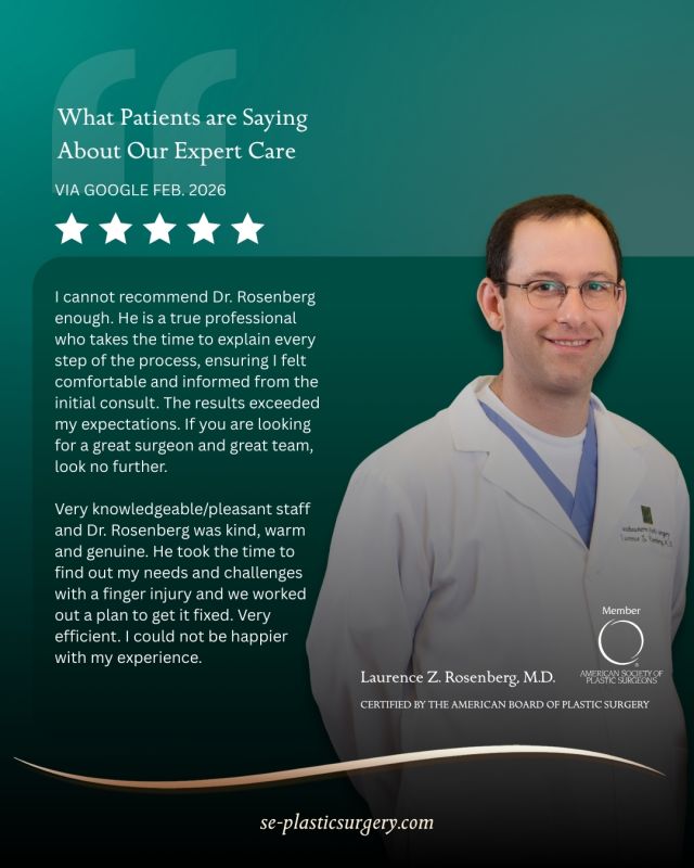 Dr. Rosenberg is known by his colleagues, regionally and nationally, for his expertise in the treatment of pilonidal cyst disease. He is the only physician in the region to perform this life-improving surgery. 

Dr Rosenberg's specialties include: 
 1. Breast Augmentation 
2. Blepharoplasty/ptosis repair 
3. Renuvion - Aveli cellulite treatment/ skin tightening

Dr. Rosenberg has written many publications and articles and has given lectures on topics including facelift, breast reduction, breast reconstruction, abdominoplasty, melanoma, and non-melanoma skin cancer reconstruction following Mohs procedures. As a result of his training and research, he is an editorial board member of the Annals of Plastic Surgery.

As the region’s premier choice for cosmetic and reconstructive surgery, Southeastern Plastic Surgery, P.A. ��stays current with technological advancements that enhance your experience and deliver exceptional, natural results.
#DrLaurenceZRosenberg 
#Southeasternplasticsurgery_FL 
#expertisematters 
#BreastAugmentation
#Blepharoplastyptosisrepair
#RenuvionAvelicellulitetreatmentskintightening