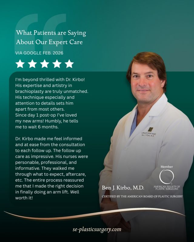 Dr. Kirbo is known by his colleagues locally, regionally and nationally for his dedicated skill in revising and correcting undesirable plastic surgery results.  Dr Kirbo's specialties include: 
 1. deep plane facelift 
2. post-massive weight loss surgery 
3. Brachioplasty 

He was recently recognized as a recipient of the Tally Award for Top Surgeon in Tallahassee, FL. The honor was voted on by the community and awarded to Dr. Kirbo for providing the highest quality of care to Tallahassee, FL and the surrounding area.

The honor he is most proud of is a scholarship named after him by a former patient. The Kirbo scholarship is awarded only to select 4th year medical students who are pursuing a specialty in plastic surgery at Florida State.

As the region’s premier choice for cosmetic and reconstructive surgery, Southeastern Plastic Surgery, P.A. ��stays current with technological advancements that enhance your experience and deliver exceptional, natural results.

#DrBenKirbo 
#Southeasternplasticsurgery_FL 
#expertisematters 
#deepplanefacelift 
#postmassiveweightlosssurgery 
#Brachioplasty