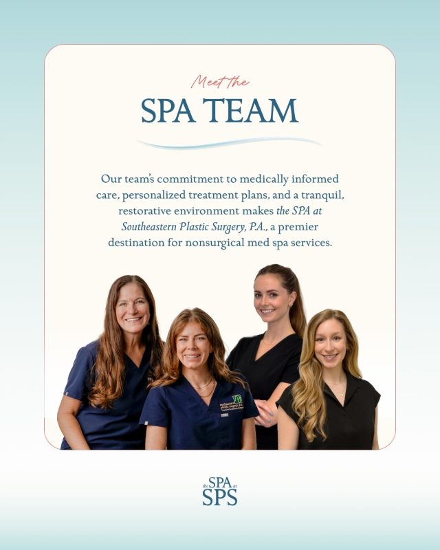 Meet the Spa Team!

Our team’s commitment to medically informed care, personalized treatment plans, and a tranquil, restorative environment makes @thespa_sps at @southeasternplasticsurgery_fl ., a premier destination for nonsurgical med spa services.

Whether you’re navigating a new skin care routine, curious about injectables, or ready to explore your next treatment, we’re here to help you feel confident, refreshed, and glowing.

Learn more about our services and providers through the link in our bio!
